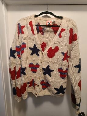 Cream Mickey Mouse Oversized Cardigan